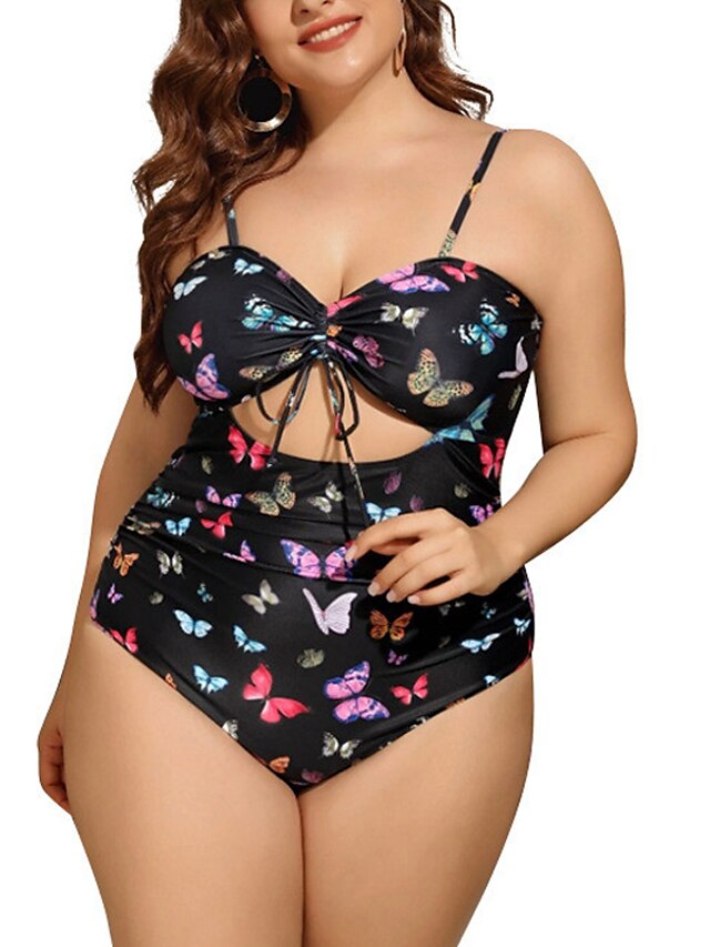 Womens Clothing Womens Swimwear | Womens Swimwear One Piece Monokini Bathing Suits Plus Size Swimsuit Tummy Control Open Back Cu