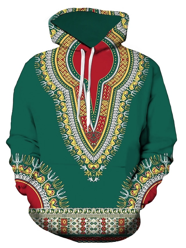 Mens Clothing Mens Hoodies & Sweatshirts | Mens Pullover Hoodie Sweatshirt Bohemian Style Tribal Print Hooded Casual Daily Holid