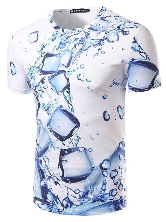  Homme Chemise T shirt Tee T-shirts drôles Graphic Col Rond Bleu du quotidien Vacances Manche Courte Imprimer Vêtement Tenue basique