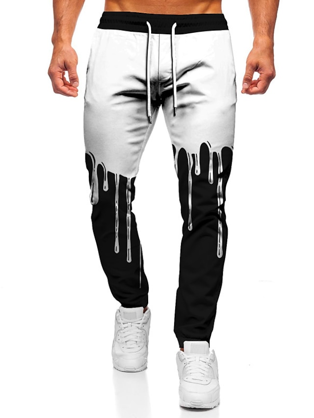 Mens Clothing Mens Bottoms | Mens Fashion Streetwear Jogger Sweatpants Trousers 3D Print Elastic Drawstring Design Full Length P