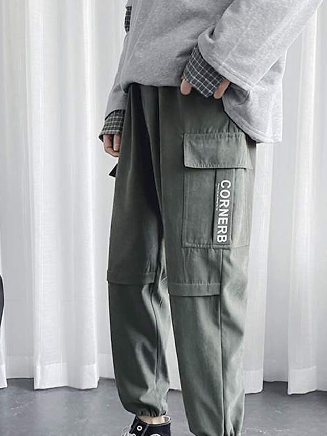 Mens Clothing Mens Bottoms | Mens Casual Athleisure Jogger Tactical Cargo Trousers Drawstring Multiple Pockets Full Length Pants