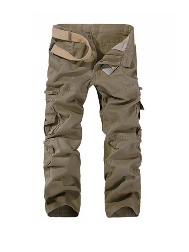 Mens Clothing Mens Bottoms | Mens Classic Cargo Pants With Multi Pockets Straight Leg Trousers Outdoor Cotton Tactical Cargo Pan