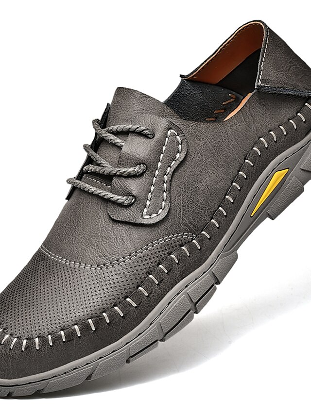 Men's Oxfords Casual Daily Cowhide Black Gray Fall Spring 9231669 2023 ...