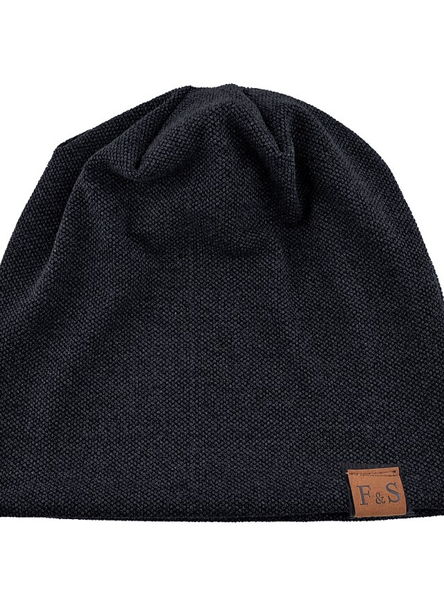 Herren Beanie Mütze Schwarz Rote Baumwolle Reine Farbe Strick Einfach Outdoor Outdoor Strasse Täglich Einfarbig Windundurchlässig Warm Atmungsaktiv