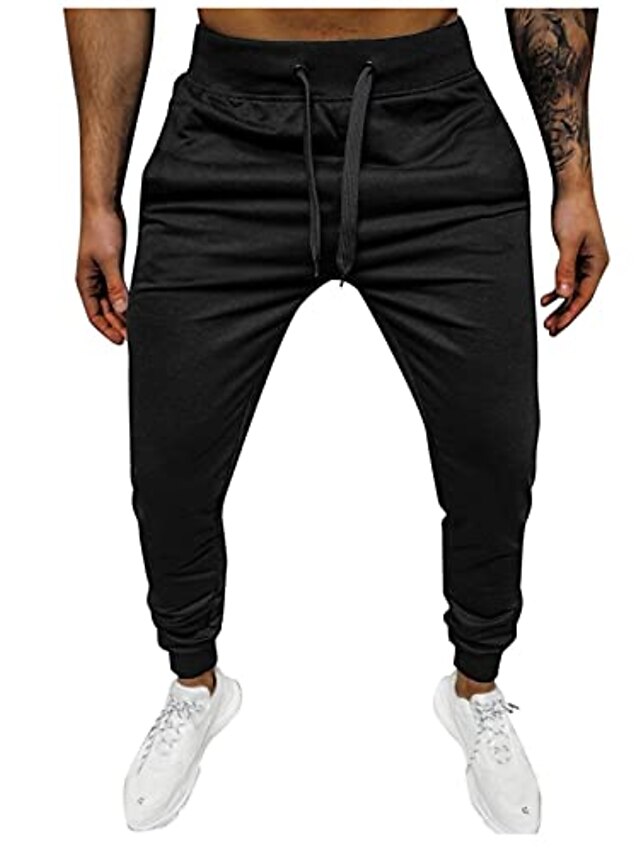 Mens Clothing Mens Bottoms | Mens Sweatpants Drawstring Solid Color/Camo Joggers Mid Waist Pants Loose Comfortable Trousers Athl