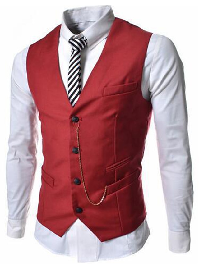 Men's Vest Suit Vest Gilet Wedding Business Causal Casual 1920s Smart ...