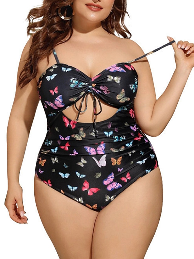 Womens Clothing Womens Swimwear | Womens Swimwear One Piece Monokini Bathing Suits Plus Size Swimsuit Tummy Control Open Back Cu