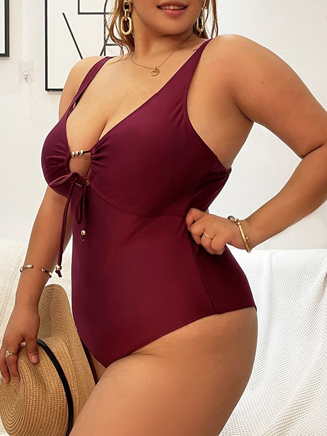 Womens Clothing Womens Swimwear | Womens Swimwear One Piece Monokini Bathing Suits Plus Size Swimsuit Open Back for Big Busts Ho