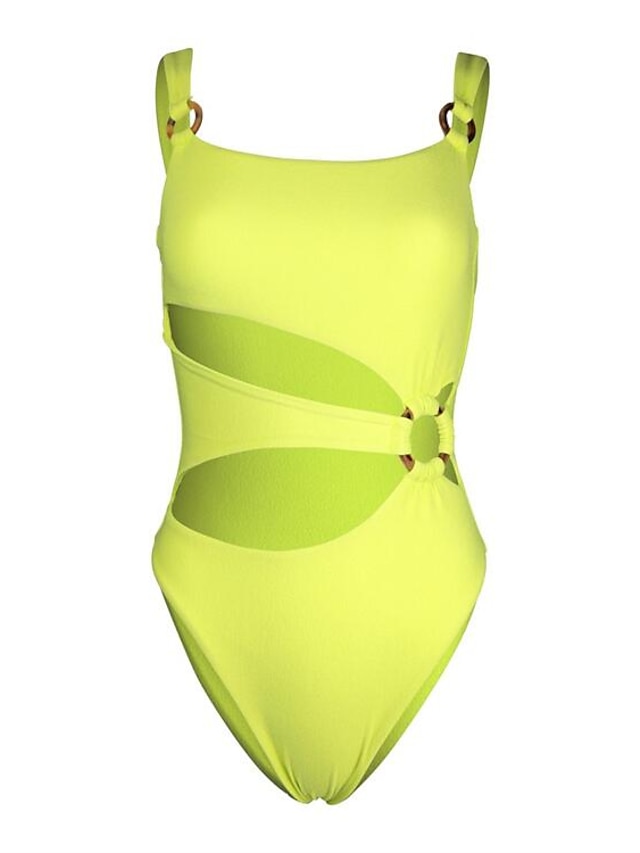 Womens Clothing Womens Swimwear | Womens Swimwear One Piece Monokini Bathing Suits trikini Normal Swimsuit Cut Out Slim Solid Co