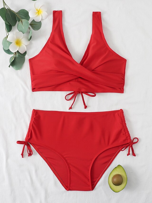 SHEKINI Maillots De Bain Femme Deux Pièces Col En V Halter