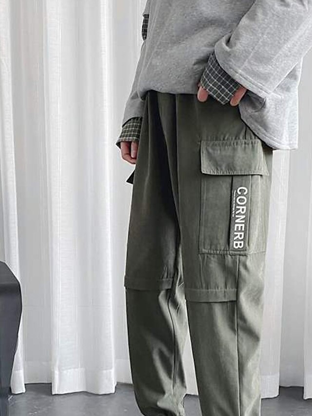 Mens Clothing Mens Bottoms | Mens Casual Athleisure Jogger Tactical Cargo Trousers Drawstring Multiple Pockets Full Length Pants