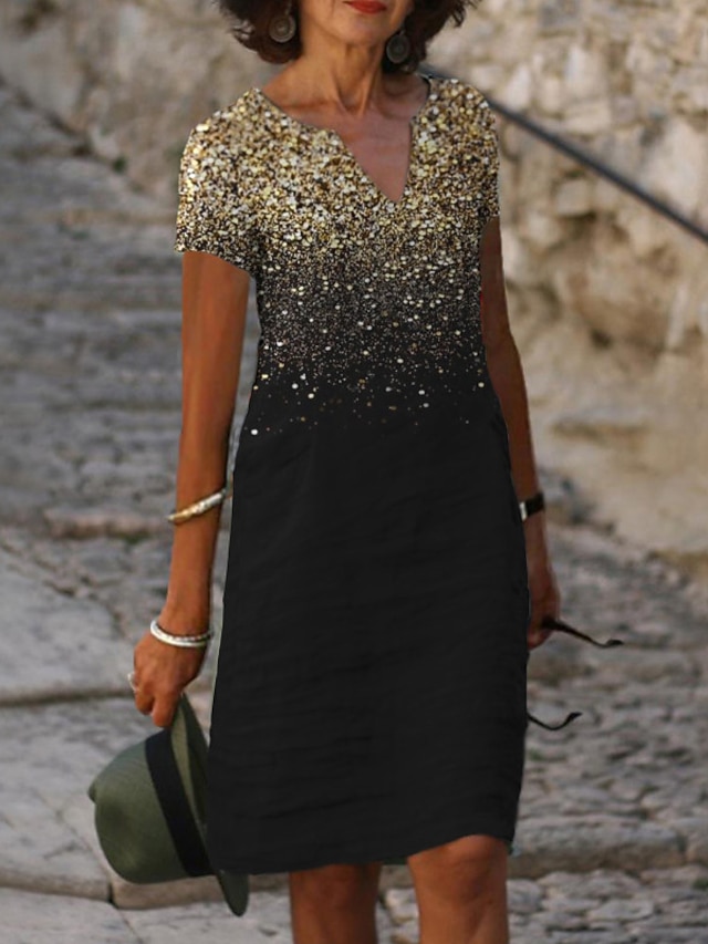 Women‘s Shift Dress Knee Length Dress Green Black Blue Purple Pink Yellow Army Green Fuchsia