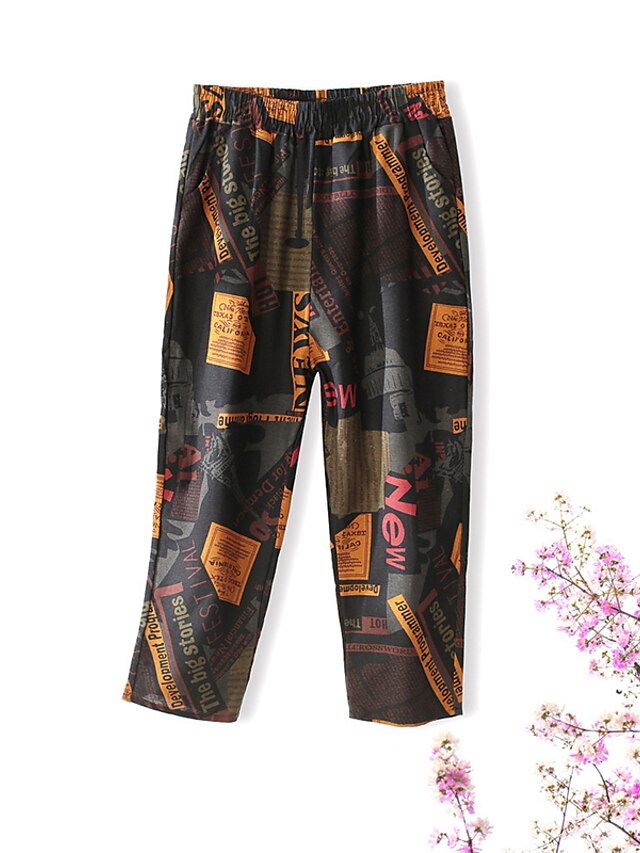 Womens Clothing Plus Size Collection | Womens Plus Size Chinos Capri shorts Print Floral Letter Animal Casual Streetwear Casual 