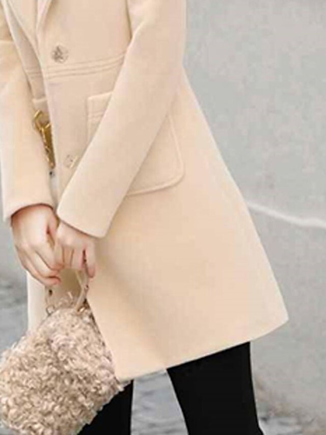 Womens Clothing Womens Outerwear | Womens Trench Coat Coat Street Daily Going out Fall Winter Long Coat Regular Fit Windproof Wa