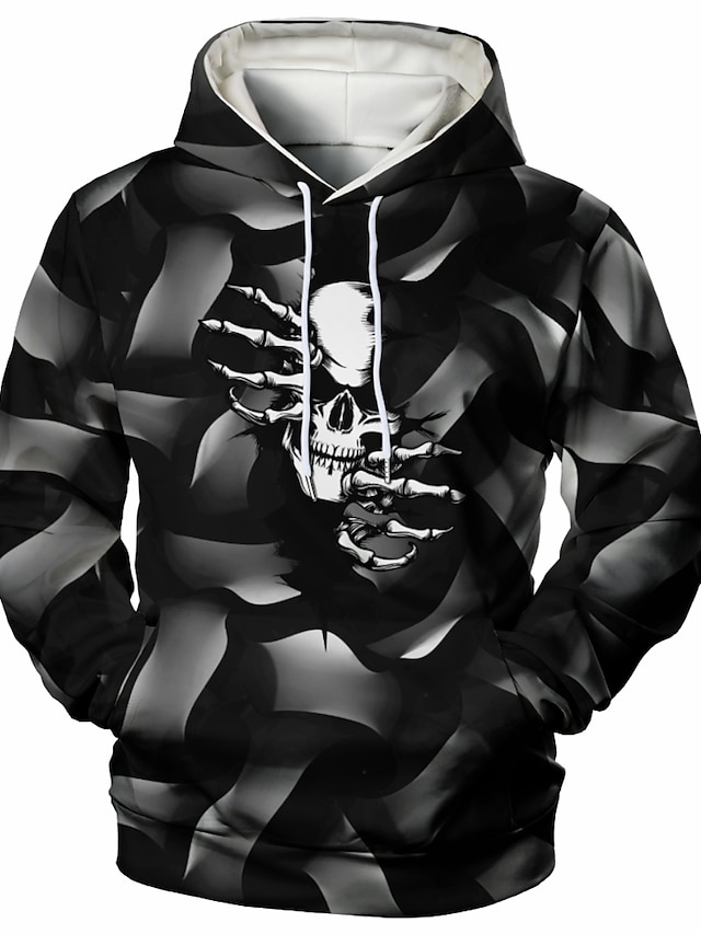 skeleton pullover moletom com capuz