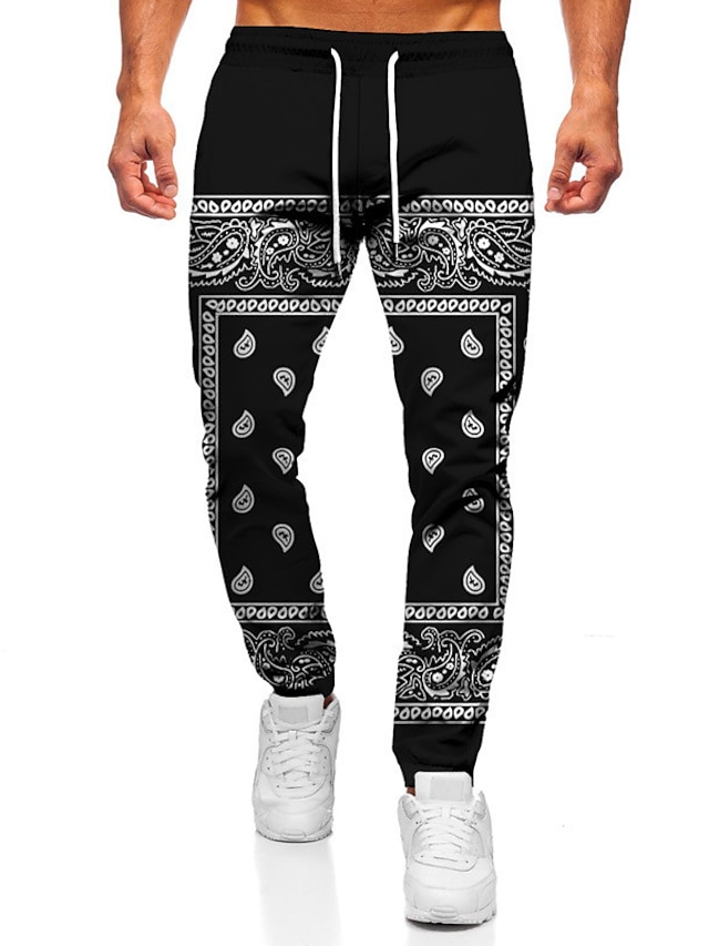 Mens Clothing Mens Bottoms | Mens 3D Print Athletic Jogger Sweatpants Trousers Drawstring Elastic Waist Full Length Pants Daily 