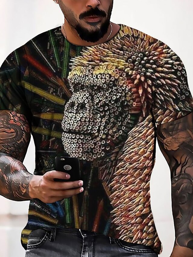 Mens Clothing Mens Tees & Tank Tops | Mens Tee T shirt Tee 3D Print Graphic Orangutan Round Neck Casual Daily 3D Print Short Sle