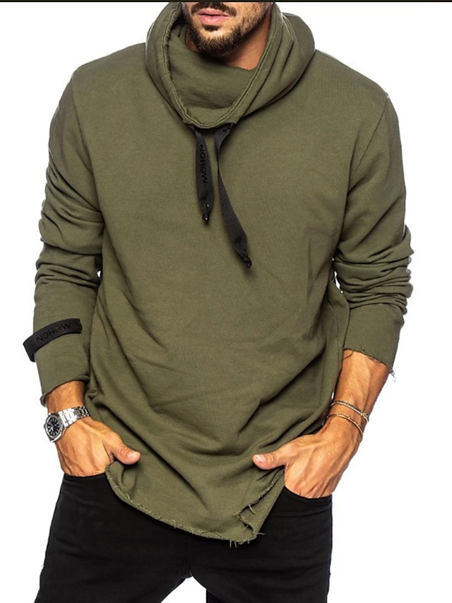 Mens Clothing Mens Hoodies & Sweatshirts | Mens Sweatshirt Solid Color Lace up Casual Daily Holiday Sportswear Casual Hoodies Sw