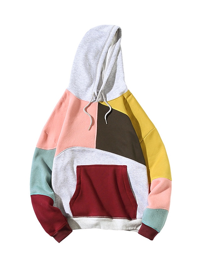 Mens Clothing Mens Hoodies & Sweatshirts | Mens Pullover Hoodie Sweatshirt Graphic Color Block Patchwork Casual Daily Holiday Ca