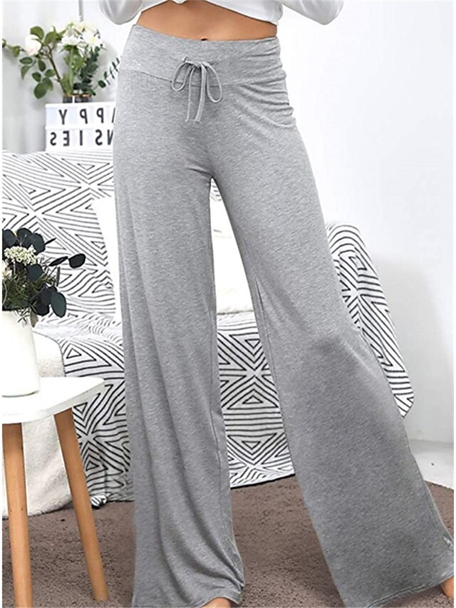 Per donna Plus Size loungewear Pantaloni 1 pc Colore puro Semplice Di  tendenza Comoda Interni Giornaliero Da mare Bambù Traspirante Pantalone  lungo Di base Vita elastica Autunno Primavera Nero Grigio del 8975601