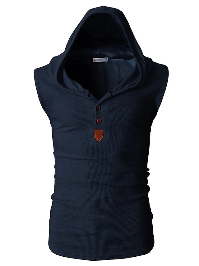 Mens Clothing Mens Hoodies & Sweatshirts | Mens Tank Top Vest Graphic Patterned Solid Colored Hooded Daily Sports Sleeveless Sli