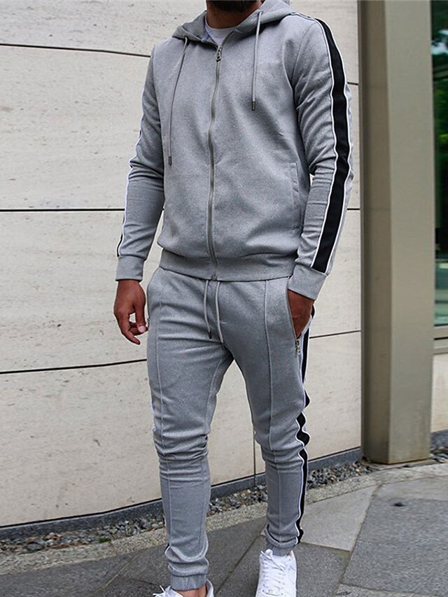 Men's Tracksuit Sweatsuit Stripes 