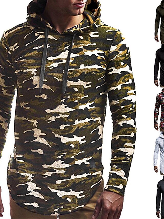 Mens Clothing Mens Hoodies & Sweatshirts | Mens Pullover Hoodie Sweatshirt Graphic Camo / Camouflage Print Casual Daily Holiday 