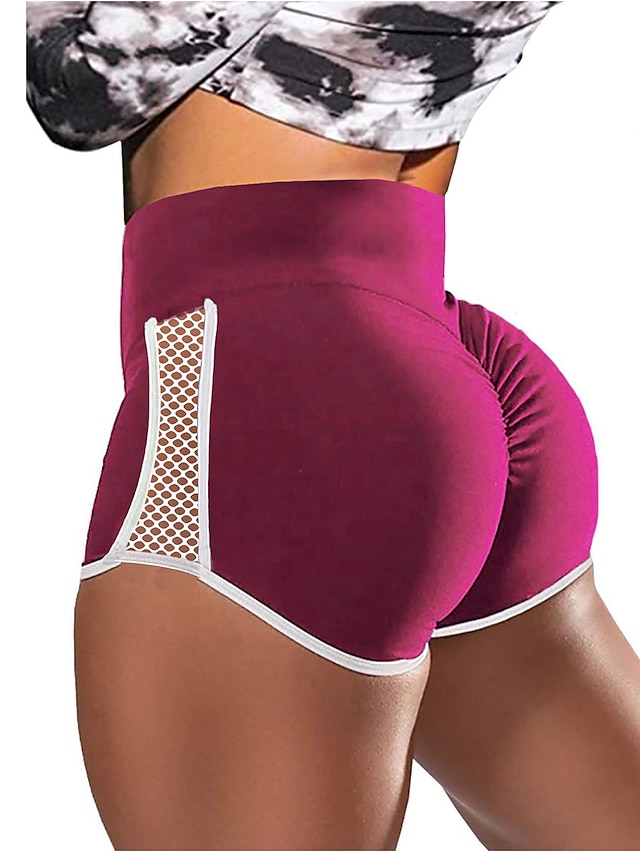 Womens Clothing Womens Bottoms | Womens Casual / Sporty Athleisure Shorts Ruched Butt Lifting Patchwork Short Pants Leisure Spor