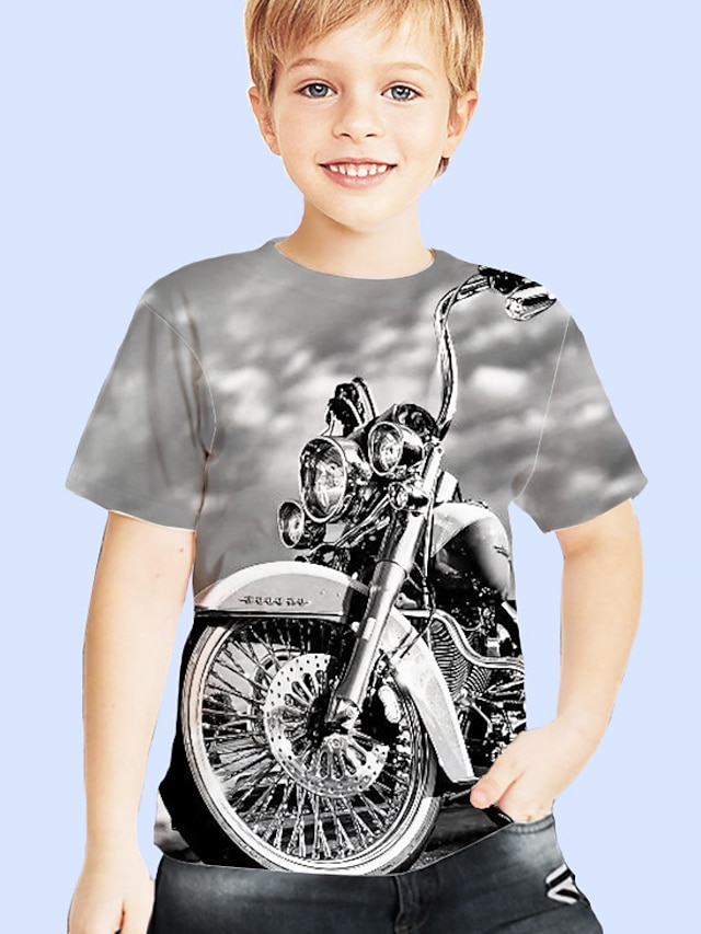  Jongens T-shirt Korte mouw T-shirt 3D Print 3D-afdrukken Actief Sport Modieus Polyester Buiten Dagelijks Voor Binnen Kinderen 3-12 jaar 3D-geprinte afbeelding Normale pasvorm Overhemd