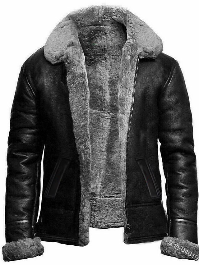 Mens Clothing Mens Outerwear | mens aviator ginger brown b3 real shearling sheepskin leather bomber flying jacket 5xl - HR18675