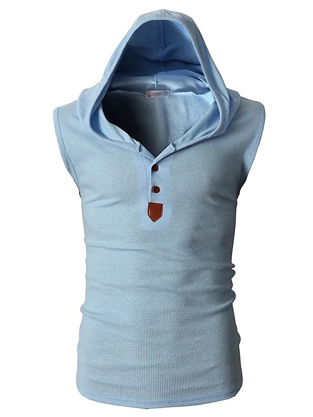 Mens Clothing Mens Hoodies & Sweatshirts | Mens Tank Top Vest Graphic Patterned Solid Colored Hooded Daily Sports Sleeveless Sli