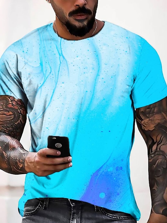 Mens Clothing Mens Tees & Tank Tops | Mens Tee T shirt Tee 3D Print Graphic Round Neck Casual Daily 3D Print Short Sleeve Tops F