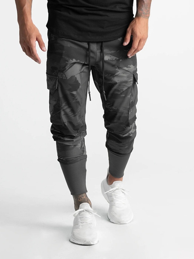 Mens Clothing Mens Bottoms | Mens Fashion Streetwear Jogger Sweatpants Trousers Multiple Pockets Elastic Drawstring Design Pants