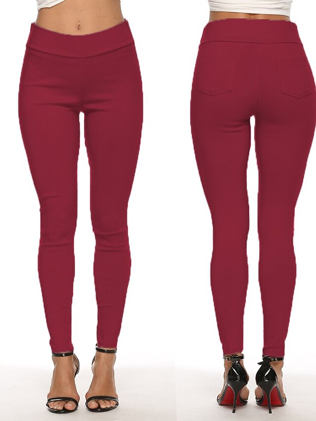 Women's Dress Pants Skinny High Waist Full Length Black Spring, Fall