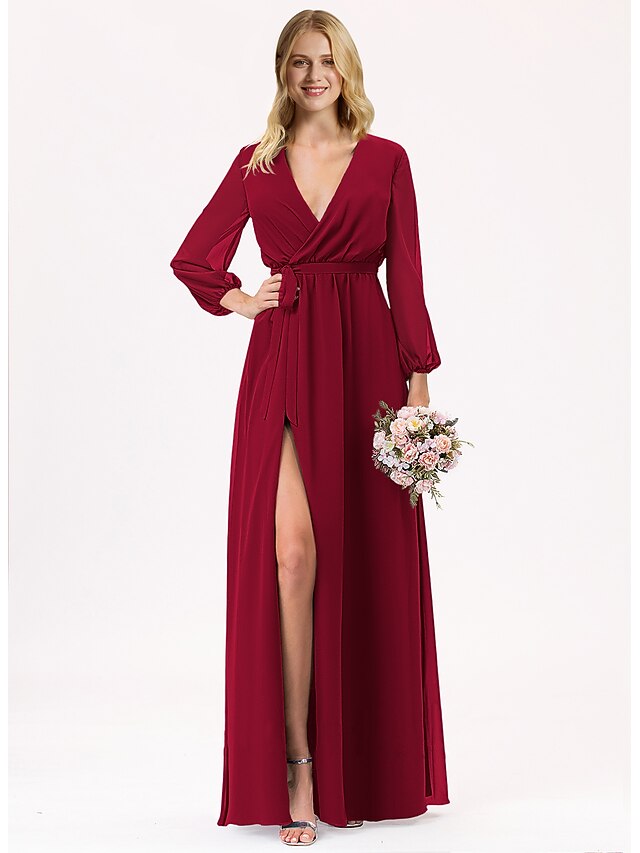 ALine Evening Dresses Empire Dress Wedding Guest Floor Length Long