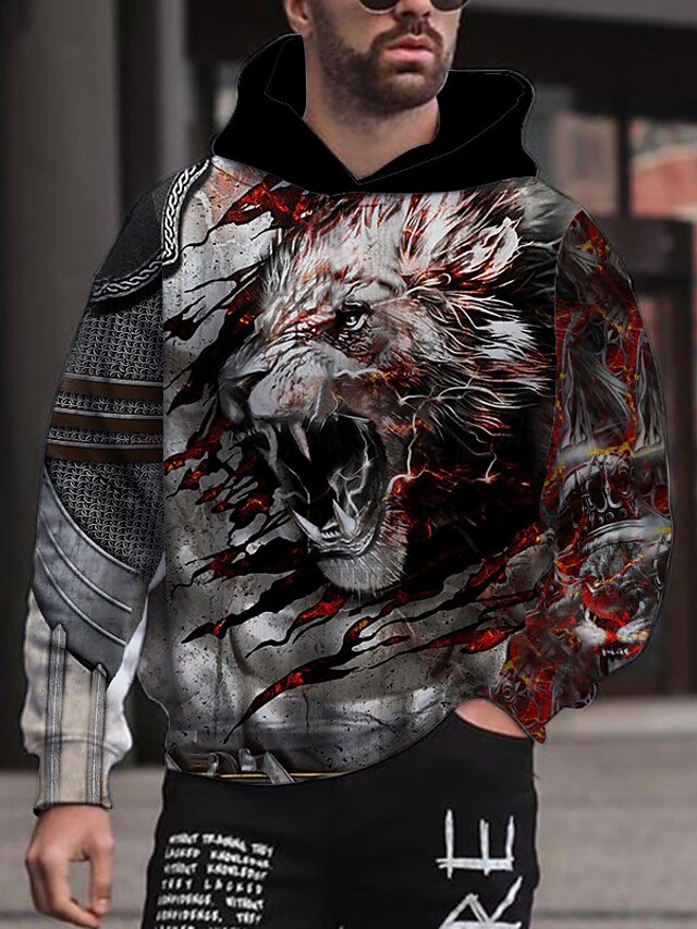 Hombre Sudadera Con Capucha Gráfico Lobo Estampado Con Capucha Deporte  Diario Impresión 3D Casual De Diseño Sudaderas con capucha Sudaderas Manga  Larga Negro 8984050 2022 – $24.83