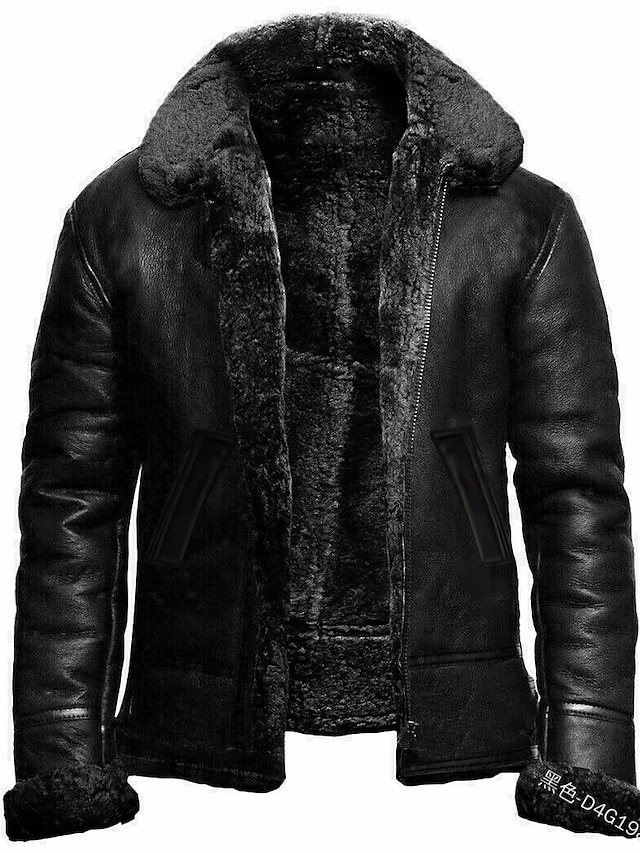 Mens Clothing Mens Outerwear | mens aviator ginger brown b3 real shearling sheepskin leather bomber flying jacket 5xl - HR18675