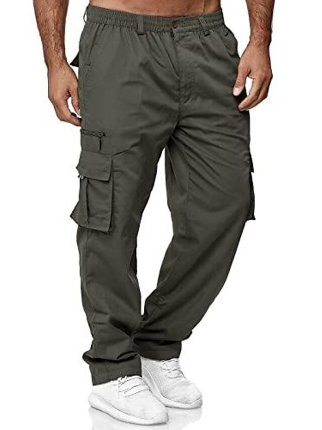 Men's Ripstop Cargo Pants Relaxed Fit Tactical Pants Straight Outdoor ...