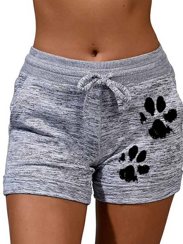 Womens Clothing Womens Bottoms | Womens Casual / Sporty Athleisure Shorts Side Pockets Elastic Drawstring Design Print Short Pan