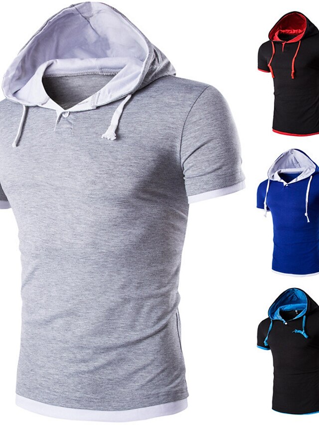 Hooded Casual Daily Short Sleeve Tops 