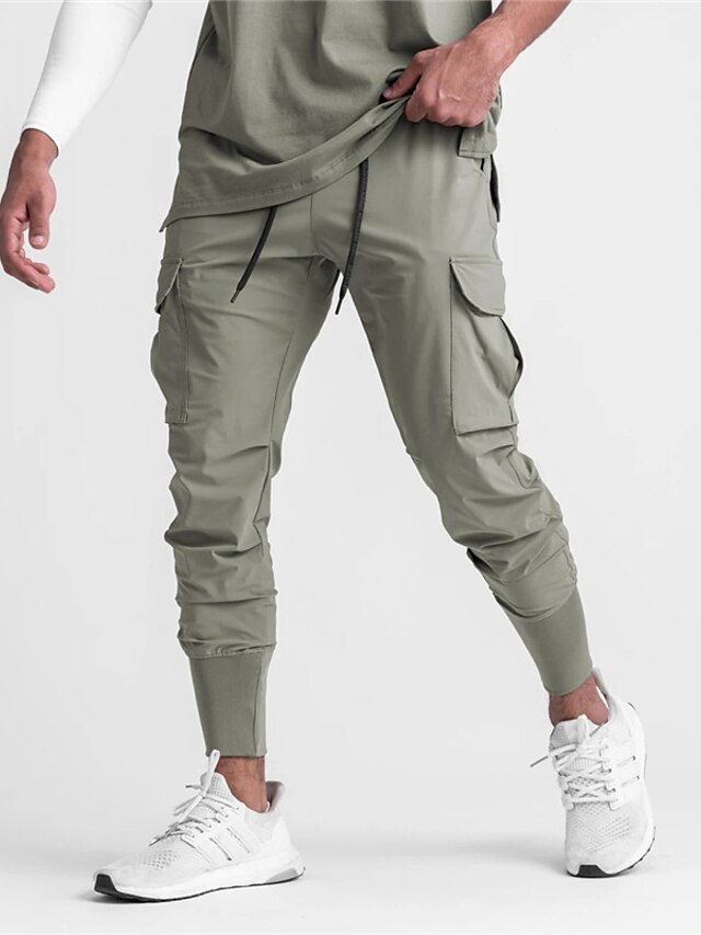 Mens Clothing Mens Bottoms | Mens Fashion Streetwear Jogger Sweatpants Trousers Multiple Pockets Elastic Drawstring Design Pants