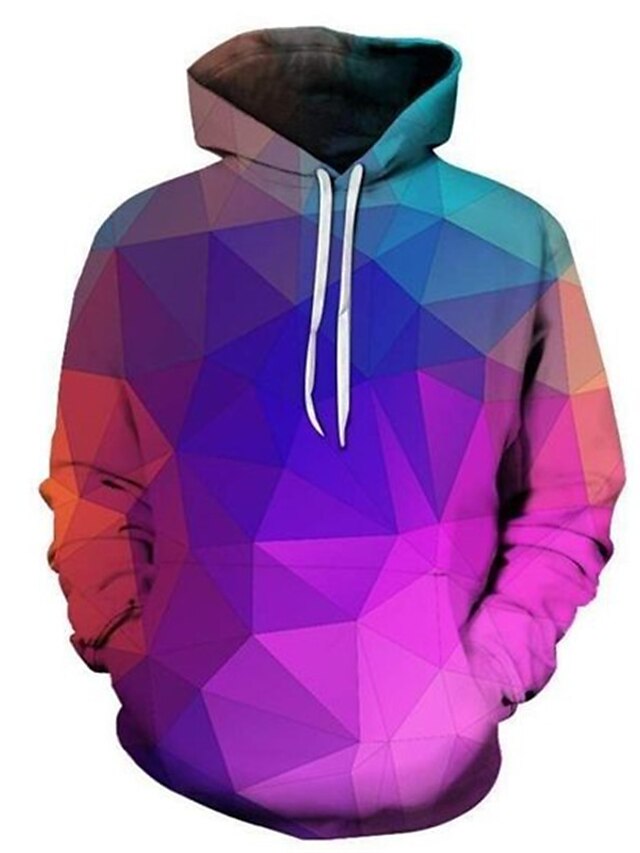 Mens Clothing Mens Hoodies & Sweatshirts | Mens Unisex Pullover Hoodie Sweatshirt Geometric Graphic Prints Print Casual Daily Sp