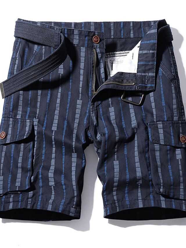 Men's Cargo Shorts Shorts Hiking Shorts Multi Pocket Stripe Comfort