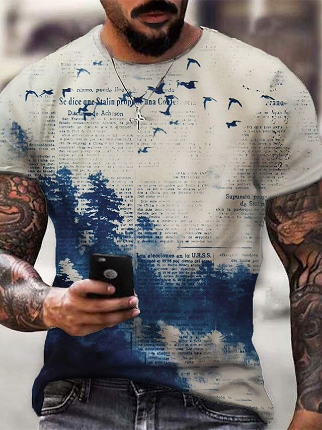 Mens Clothing Mens Tees & Tank Tops | Mens T shirt Tee 3D Print Graphic Tie Dye Crew Neck Daily Sports Print Short Sleeve Tops C