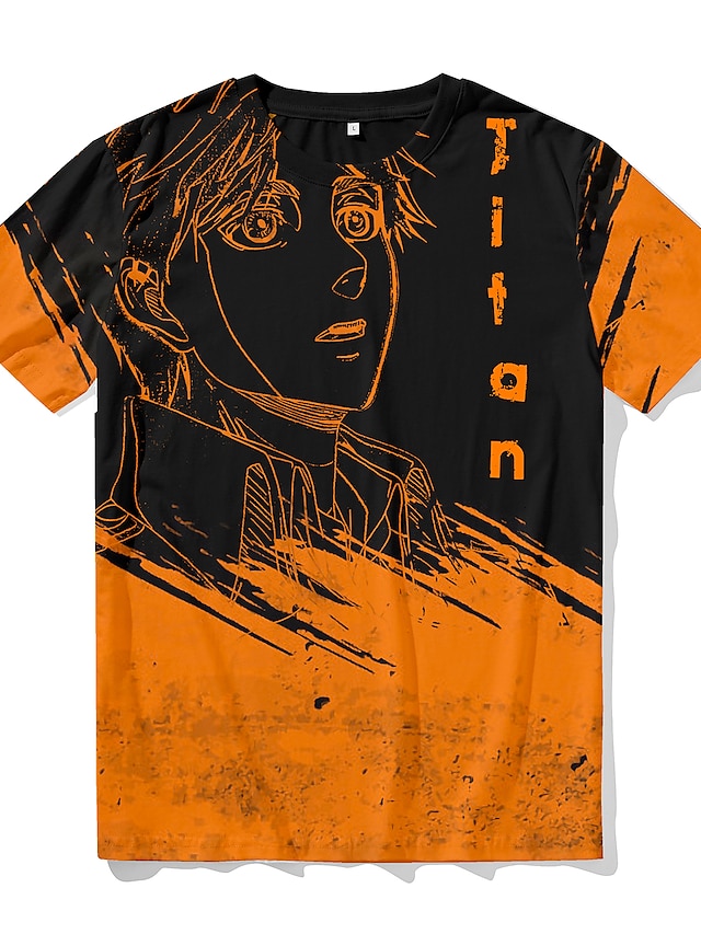  Inspired by Attack on Titan Eren Jaeger T-shirt Anime 100% Polyester Anime 3D Harajuku Graphic T-shirt For Men's / Women's / Couple's