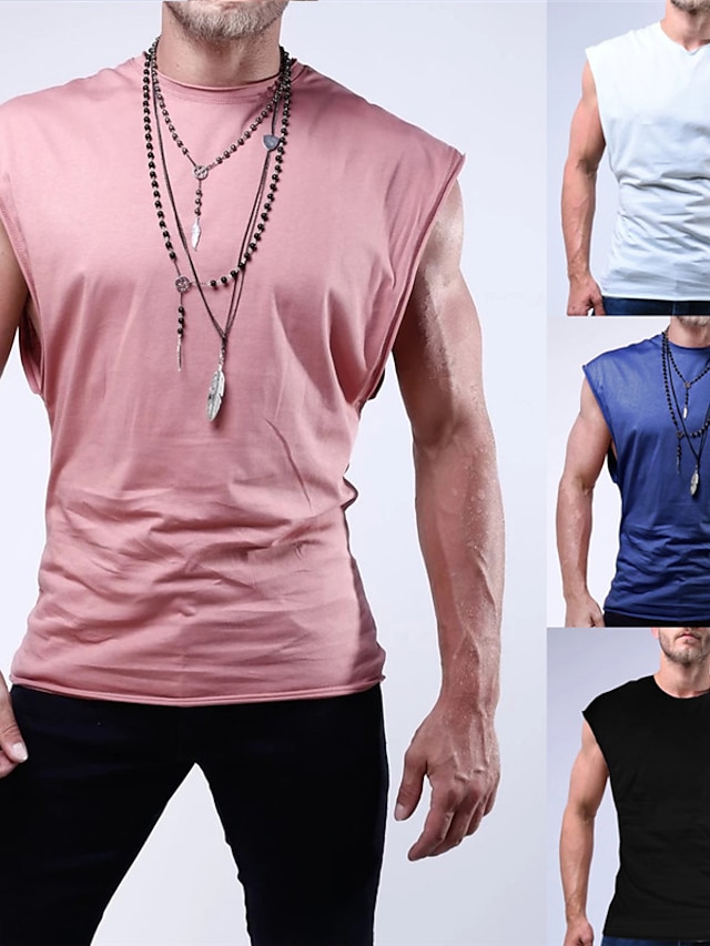 gesture brush experimental Bărbați Bluză Tricou Vestă Sub Cămașă Cămașă fără mâneci Simplu Stil Nautic  Casual Concediu Fără manșon Îmbrăcăminte Bumbac Sport Modă Ușor Muşchi  8990480 2022 – $9.99