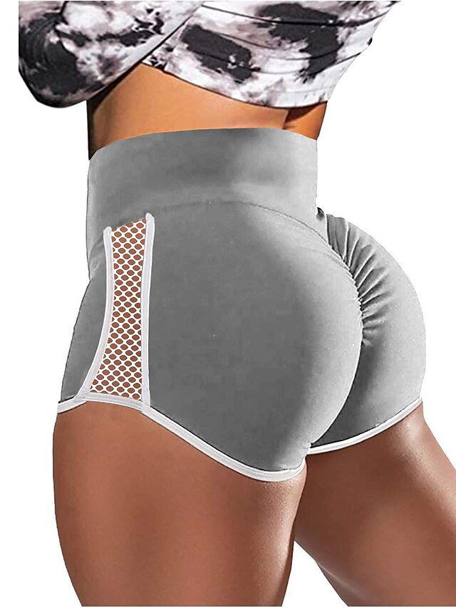 Womens Clothing Womens Bottoms | Womens Casual / Sporty Athleisure Shorts Ruched Butt Lifting Patchwork Short Pants Leisure Spor