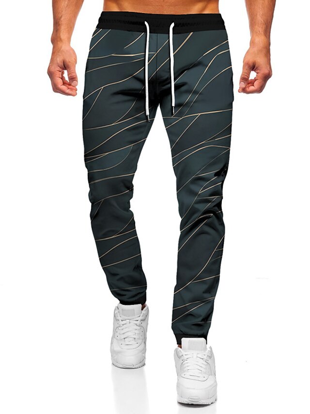 Mens Clothing Mens Bottoms | Mens Fashion Streetwear Jogger Sweatpants Trousers 3D Print Elastic Drawstring Design Pants Casual 