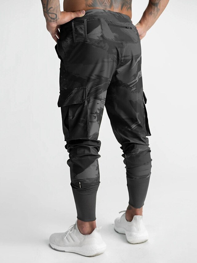 Mens Clothing Mens Bottoms | Mens Fashion Streetwear Jogger Sweatpants Trousers Multiple Pockets Elastic Drawstring Design Pants