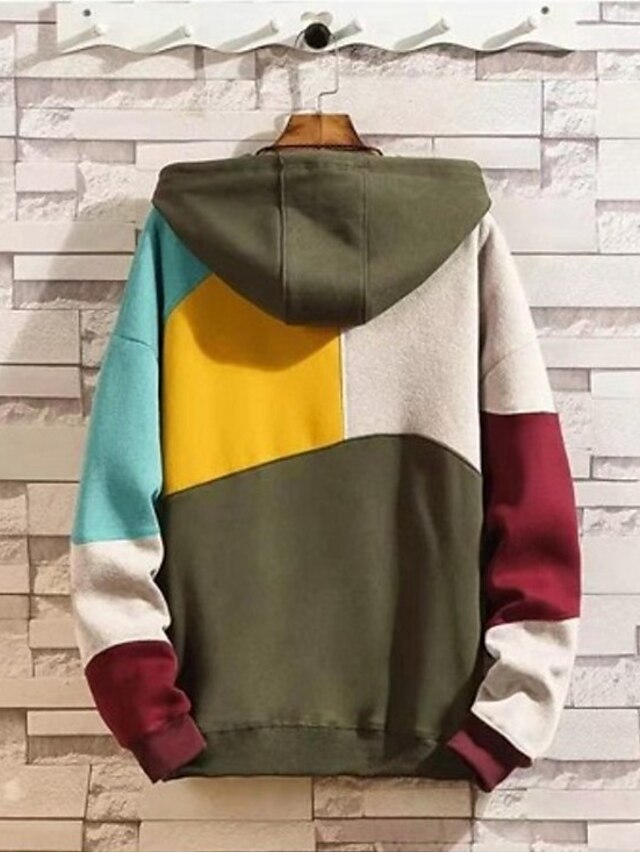 Mens Clothing Mens Hoodies & Sweatshirts | Mens Pullover Hoodie Sweatshirt Graphic Color Block Patchwork Casual Daily Holiday Ca